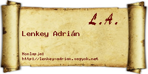 Lenkey Adrián névjegykártya