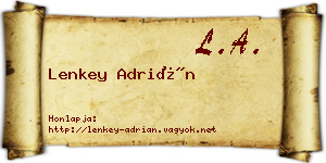 Lenkey Adrián névjegykártya